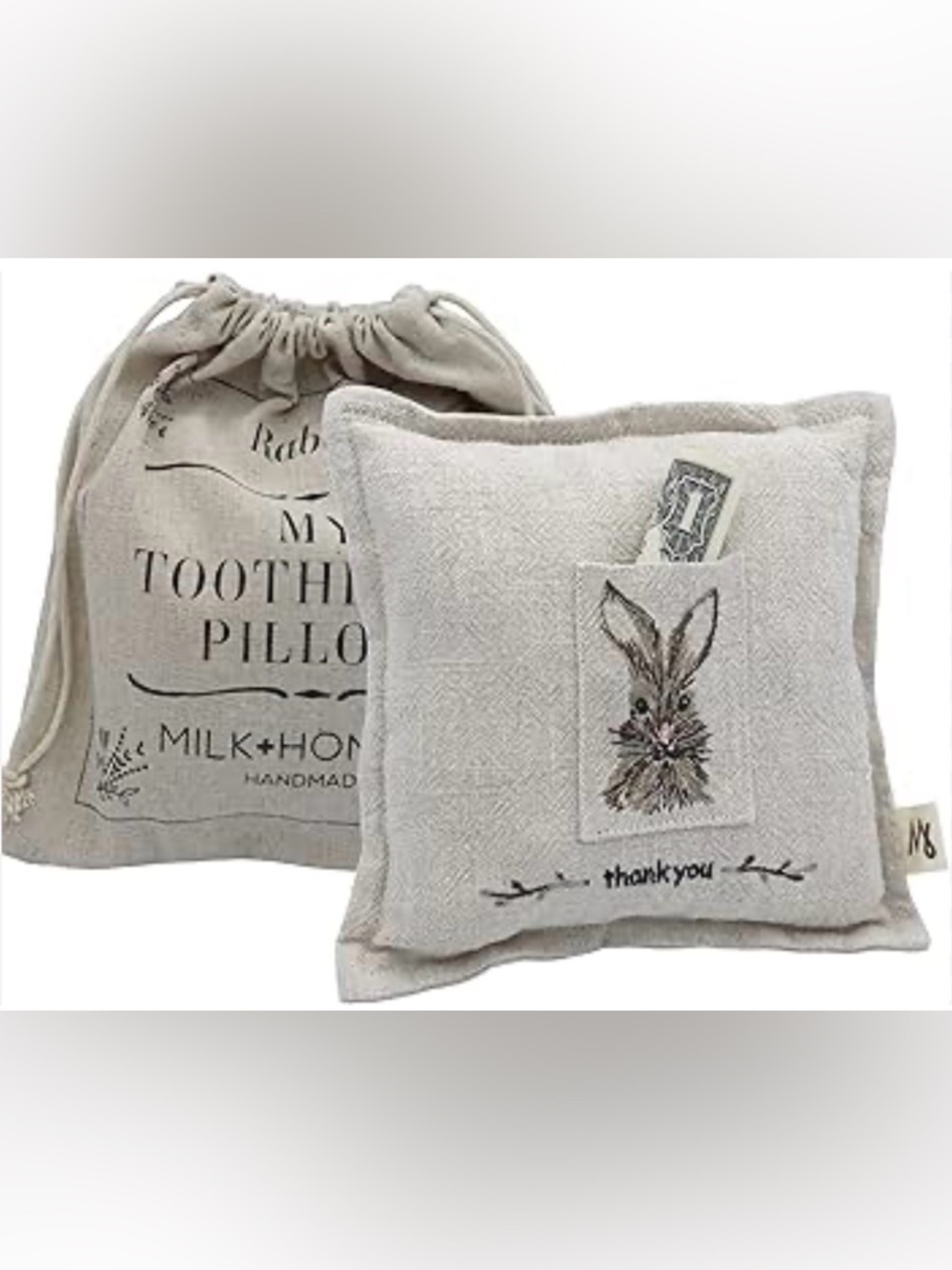 MILK+HONEYS Rabbit Tooth Fairy Pillow - NEW